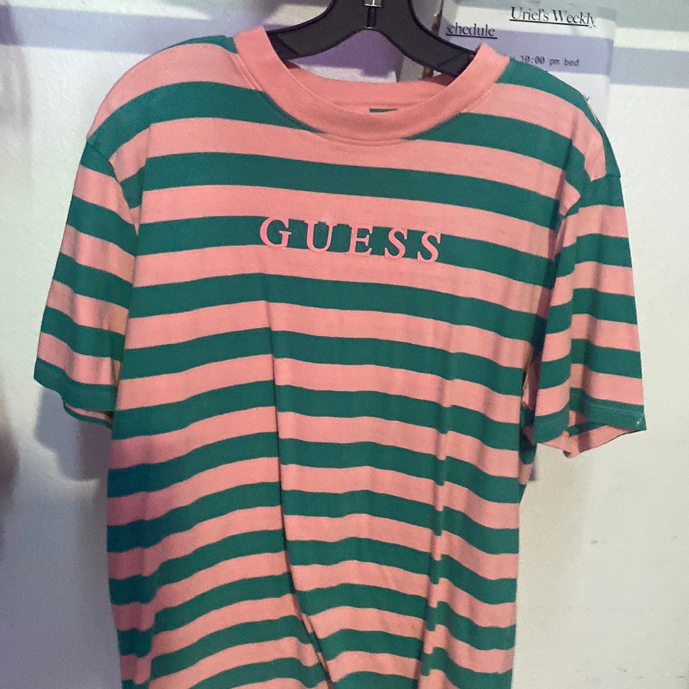 Guess, pink and green shirt
